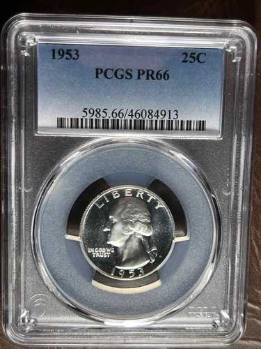 1953年 PCGS PR 66 プルーフ ワシントン クォーター 25セント