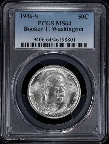 1946-S ブッカー・T・ワシントン記念ハーフドル PCGS MS 64 | UNC BU