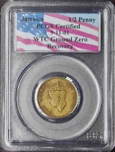 1952年 ジャマイカ 1/2ペニー PCGS ワールドトレードセンター グラウンドゼロ リカバリー ?COINGIANTS?