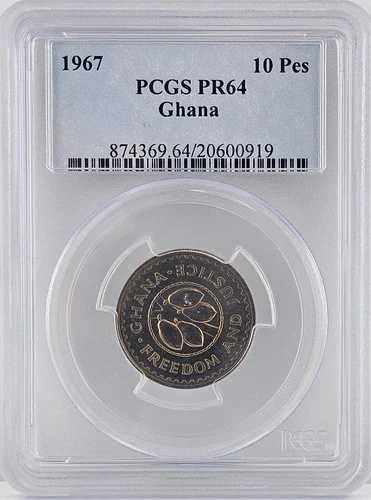 1967年ガーナ 10ペセワ PCGS PR64 | 良質プルーフコイン