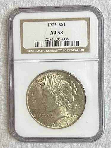 1923年ピースシルバードル - NGC AU58 - 旧所有者送料無料
