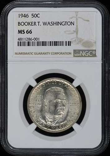 ワシントン、ブッカー T. 1946年 記念銀貨 50セント NGC MS66
