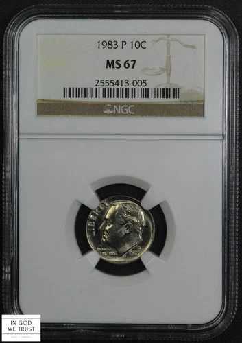 1983年 P ルーズベルト ダイム 10C NGC MS 67