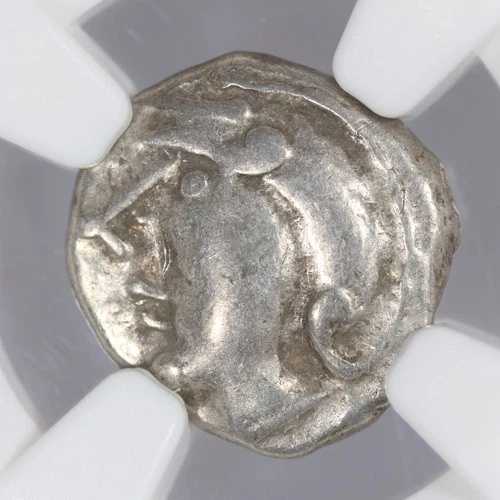 ガリア アエディイ ケルト AR クイナリウス シルバー ローマ ホース コイン ミッド 1C. BC NGC Ch. F