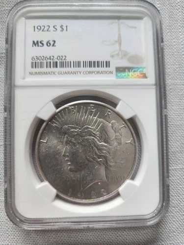 1922-P ピース銀貨 NGC MS 62 オリジナルフロスティチョイス BU