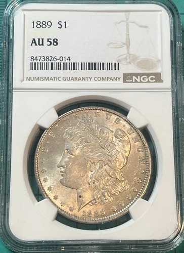 1889年 モルガン銀貨 NGC AU58 鑑定済み 新品 ホルダーコイン 90%