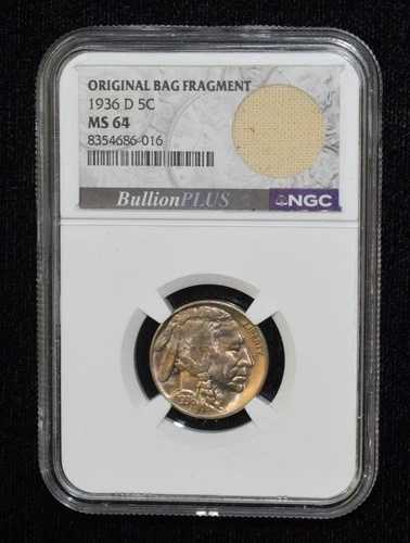 1936-D NGC MS64 5C バッファローニッケル オリジナルバッグの破片 37,895円