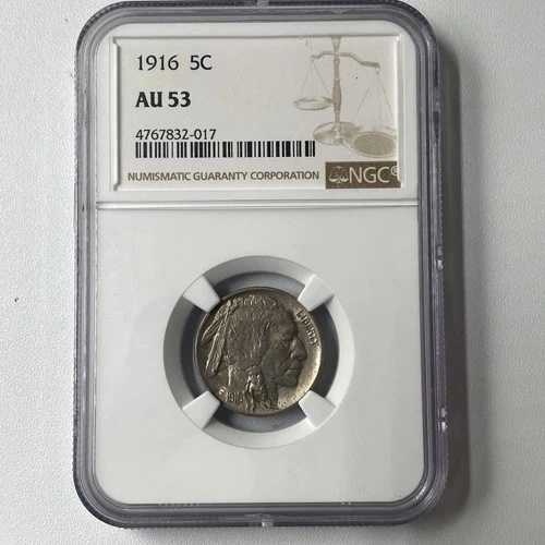1916年 5C バッファローニッケル - NGC AU53