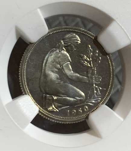 1950 G PF66 カメオ ドイツ プルーフ 50 ペニッヒ NGC KM 109.1