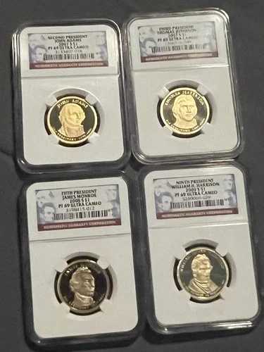 大統領記念 1ドルプルーフコイン（4枚） | NGC PF69 ウルトラカメオ | アダムス、ジェファーソン