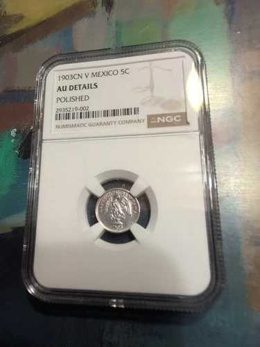 1903 CN V メキシコ 5セント Au 詳細 NGC
