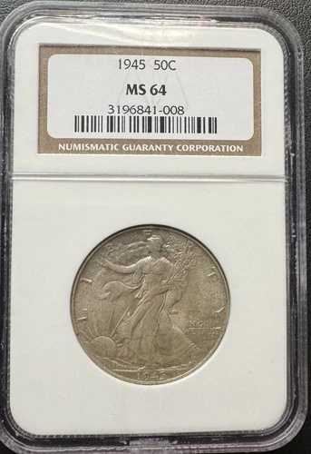 1945年 50セント ウォーキング・リバティ・ハーフドル NGC MS 64