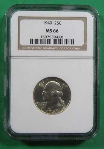 1940年 25セント NGC MS66。この高グレードは貴重品です。(825201)