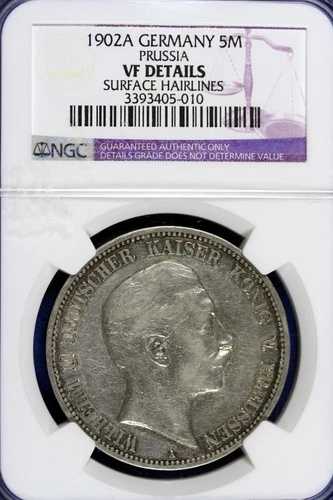 1902年 - NGC VF 詳細 ドイツ 5M プロイセン!! #B14361