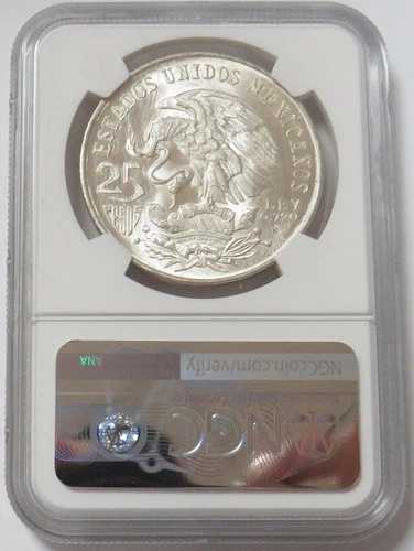 1968年 メキシコ 25ペソ銀貨 マヤのダンサー オリンピック記念 NGC MS 66