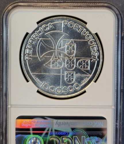 1998 ポルトガル シルバー 1000 エスクード戦闘員リーグ記念 NGC MS 65