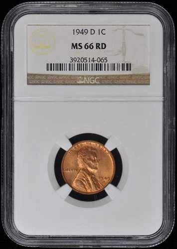 1949-D ウィートリバース リンカーンセント 1C NGC MS66RD