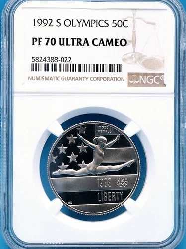 1992-S オリンピック ハーフダラー 50セント NGC PF 70 ウルトラカメオ - トップポップ