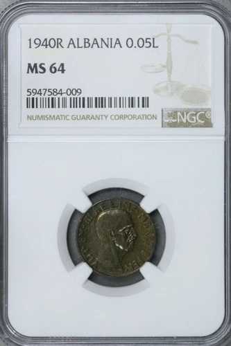 アルバニア 1940 R .05 L NGC MS 64 S584 37,895円