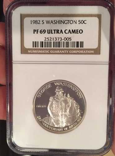 1982年 S ワシントン プルーフ シルバー 記念ハーフドル NGC PF69 UC「美しい」 37,895円