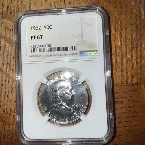 1962年 フランクリン ハーフダラー プルーフ NGC PF-67
