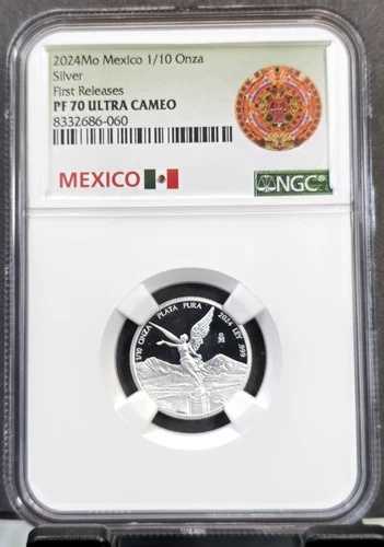 2024年 メキシコ シルバー リベルタッド 1/4オンザ NGC PF 70 ウルトラカメオ ファーストリリース ジェム