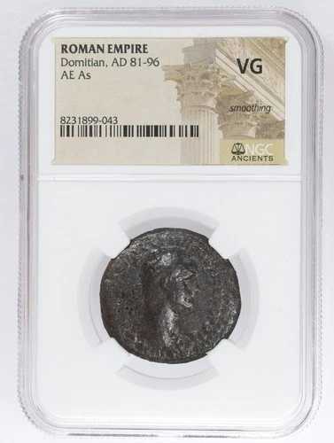 ドミティアヌス帝 AE As ローマ帝国 青銅貨 西暦81-96年 NGC VG、平滑
