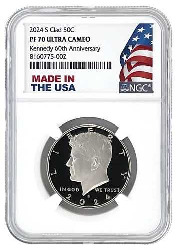 2024年 S ケネディ クラッド ハーフダラー NGC PF70 UC 60周年記念 アメリカ製ホルダー