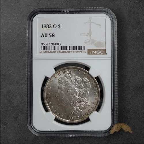 1882-O モルガン・ダラー銀貨 1ドル - NGC AU58 - ニューオーリンズ