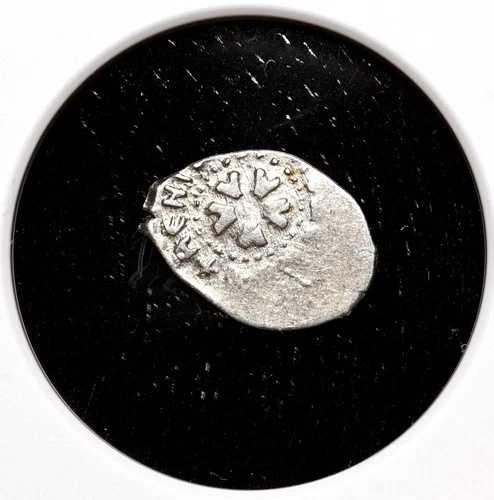 ロシア。イヴァン3世（1462-1505年）、銀製デンガ、モスクワ、花型、NGC AU55