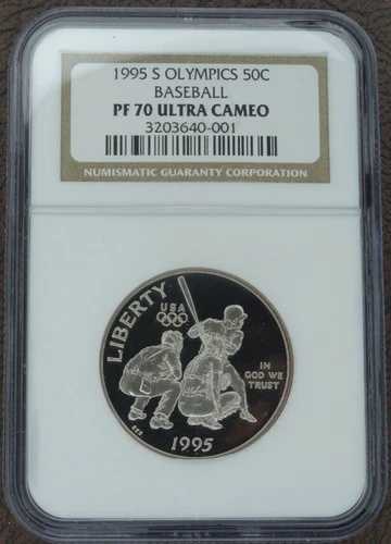 1995-S オリンピック野球プルーフハーフダラー NGC PF 70 ウルトラカメオ記念