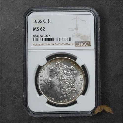 1885年- O モルガン銀貨 1ドル - MS62 NGC - ニューオーリンズ
