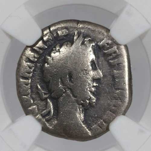 コモドゥス AR デナリウス ローマ帝国銀貨 177-192 AD - NGC AG