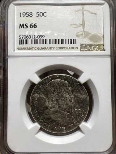 1958年 NGC MS66 フランクリン ハーフダラー 50セント トーン 38,610円