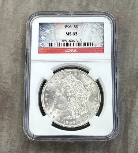 1896年 P $1 銀モルガン銀貨 NGC MS63