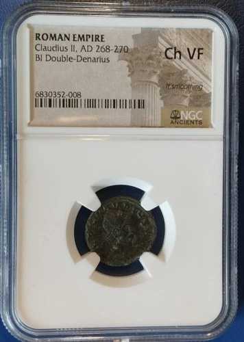 ローマ帝国 西暦268-270年 クラウディウス2世 二デナリウス二世時代の混沌 NGC Ch VF