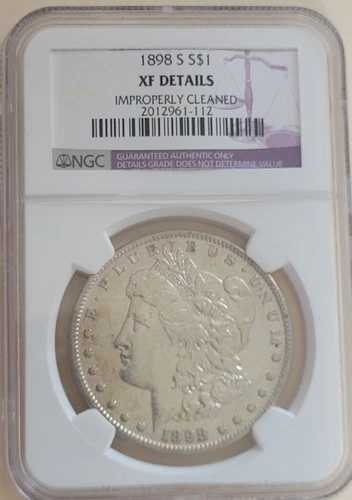 1998年 S モルガン シルバー ダラー NGC XF 詳細 - 希少な日付 - ホワイト リフレクター - 美品