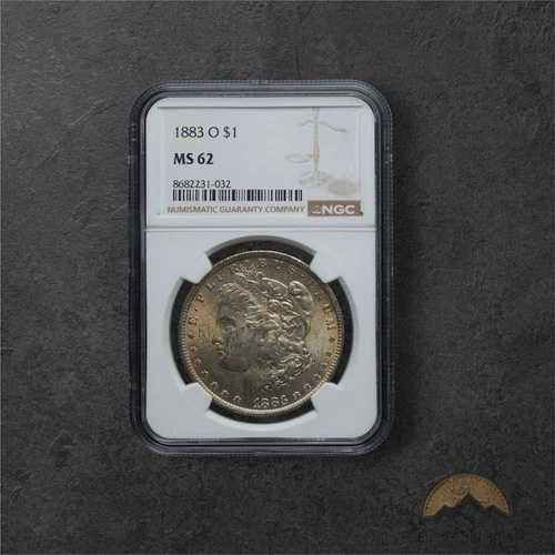 1883-O モルガン・ダラー銀貨 1ドル - NGC MS62 - ニューオーリンズ