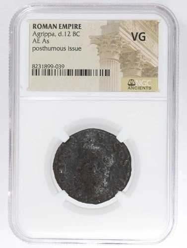 アグリッパ AE As ローマ帝国 青銅貨 紀元前12年頃 NGC VG