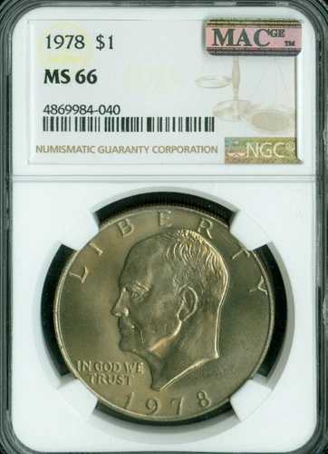 1978 年 アイゼンハワー ドル NGC MS66 PQ 2ND FINEST MAC SPOTLESS 。