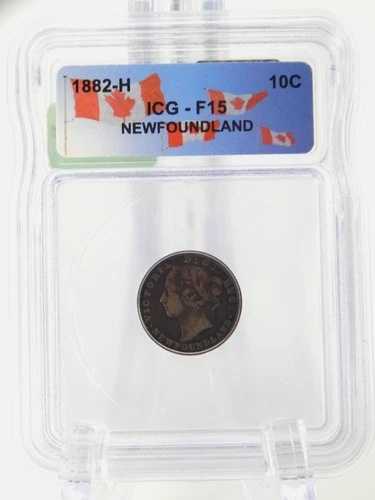 1882-H カナダ ダイム 10セント硬貨 - ICG グレード F 15 (BT794)