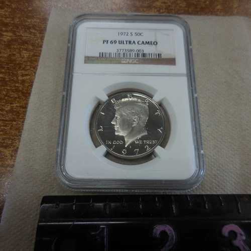 1972 S NGC PF69 ウルトラカメオクラッドプルーフ ケネディ ハーフダラー 50セント