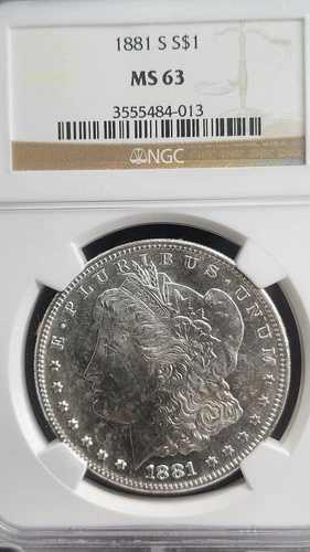 1881-S モルガン銀貨 NGCグレード MS 63