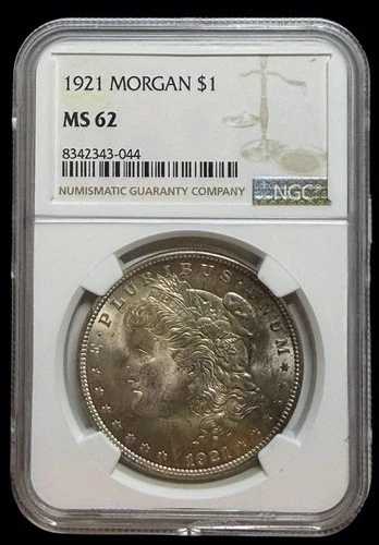1921-P モルガン銀貨 1ドル NGC MS62