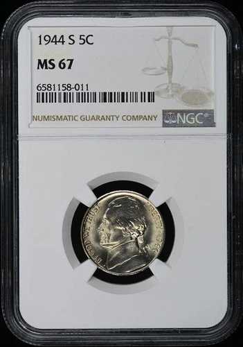 1944-S ジェファーソンニッケル 5C NGC MS67