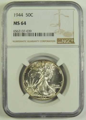 1944年ウォーキング・リバティ・ハーフ NGC MS-64 #37-039