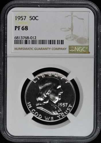 1957年フランクリンハーフダラー50セントNGC PR68