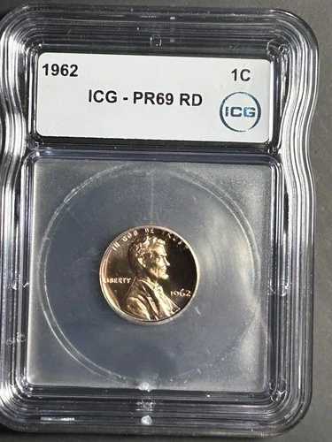 1962年リンカーンセント1C ICG PF69 RD 美しい光沢のあるコイン!! 小売価格175ドル