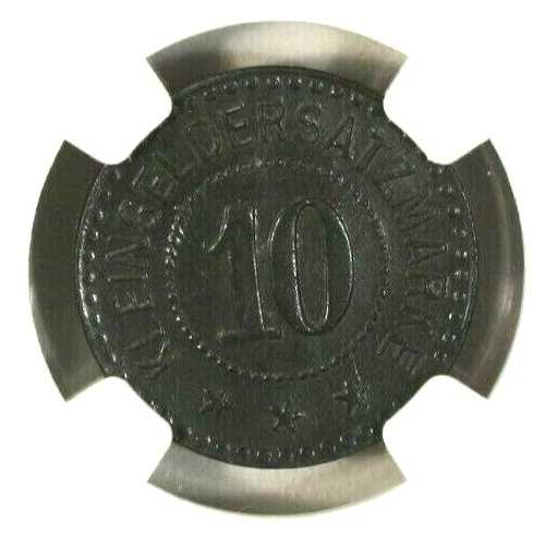 ドイツ 10 フェニヒ 1919 NGC MS 62 UNC Fulda Lamb-138.9 亜鉛 Notgeld