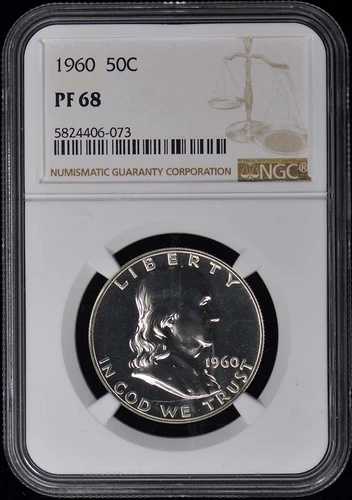 1960年フランクリンハーフダラー50セント NGC PR68